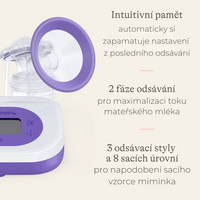 Lansinoh Dobíjitelná dvojitá elektrická odsávačka mateřského mléka