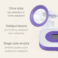 Lansinoh Dobíjitelná dvojitá elektrická odsávačka mateřského mléka