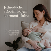 Lansinoh láhev umožňuje jednoduché střídání kojení a krmení s lahví