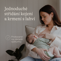 Lansinoh láhev umožňuje jednoduché střídání kojení a krmení s lahví