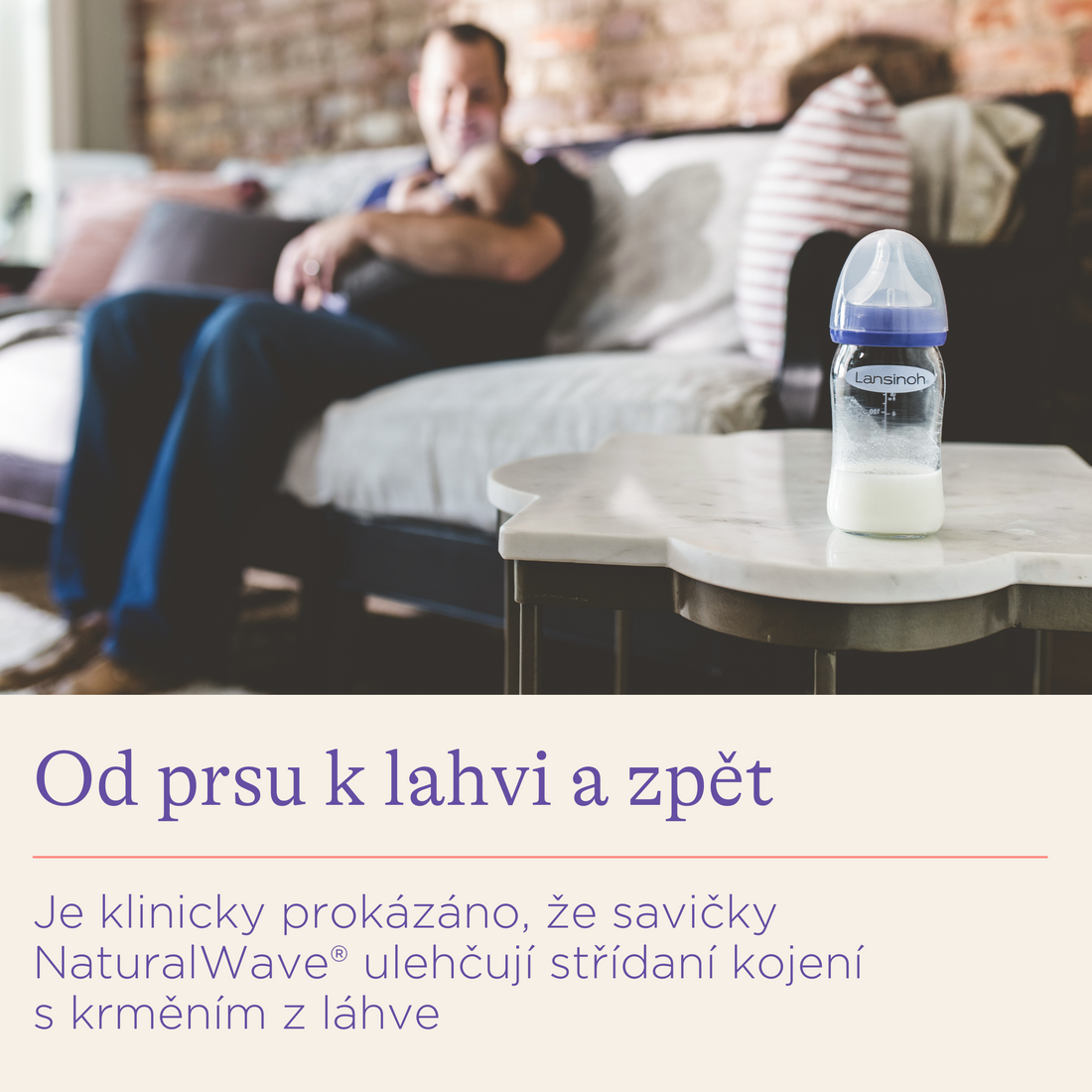 Lansinoh Skleněná kojenecká láhev s NaturalWave® savičkou