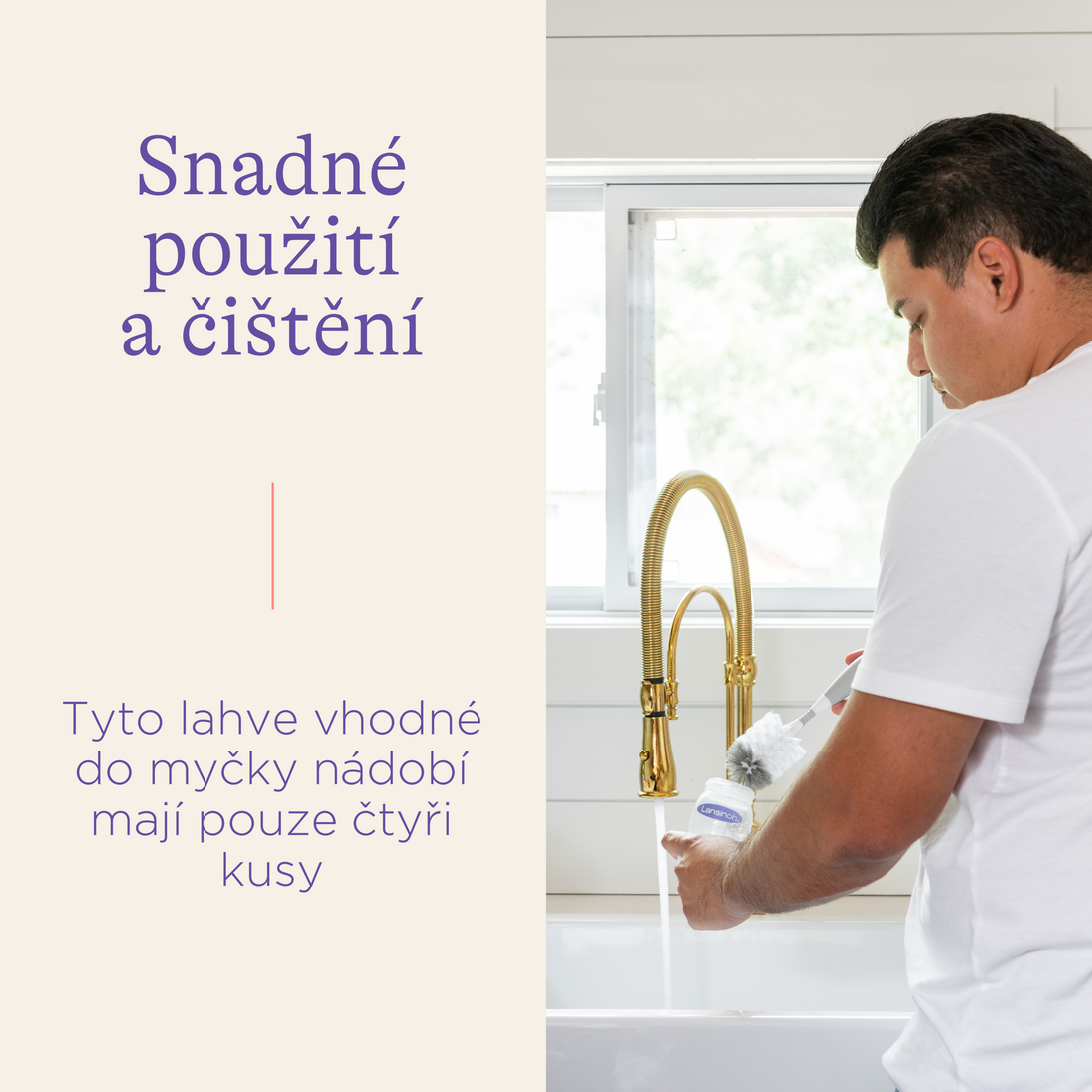 Lansinoh Skleněná kojenecká láhev s NaturalWave® savičkou