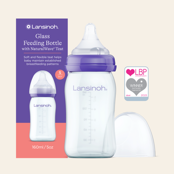 Lansinoh Skleněná kojenecká láhev s NaturalWave® savičkou